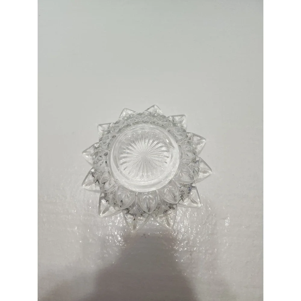 Vintage Federal Glass Co clear glass flower petal Star shaped candy or nut dish